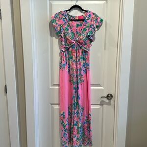 Lilly Pulitzer New Verona Flutter Sleeve Maxi Dress  size 4